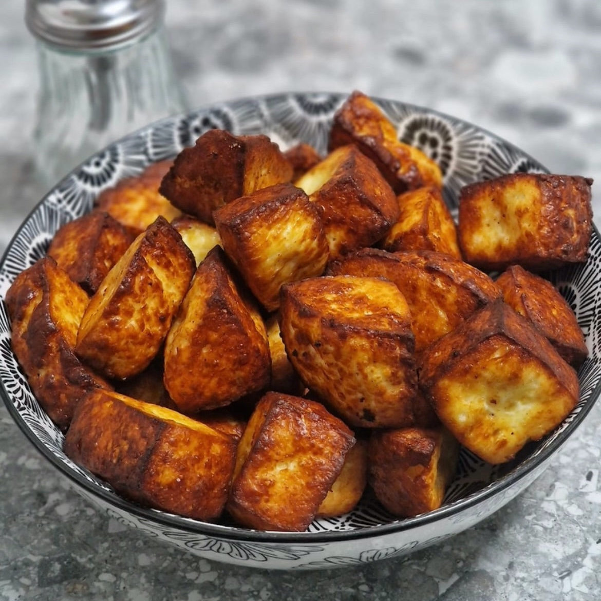 Produit frit à l'huile végétale et présenté