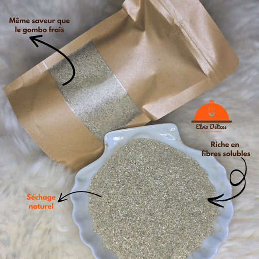 Gombo frais séché et moulu